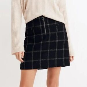 Madewell Wool Plaid Skirt